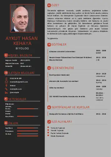 Biyolog CV Örnekleri cv indir